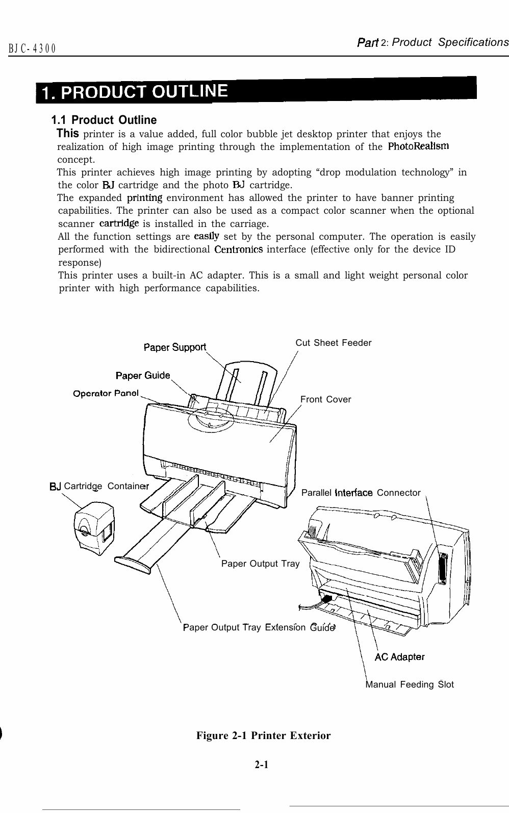 Canon BubbleJet BJC-4300 Service Manual-2